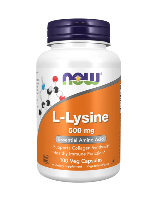 NOW Foods - L-Lysine, 500mg - 100 vegan capsules Now Foods