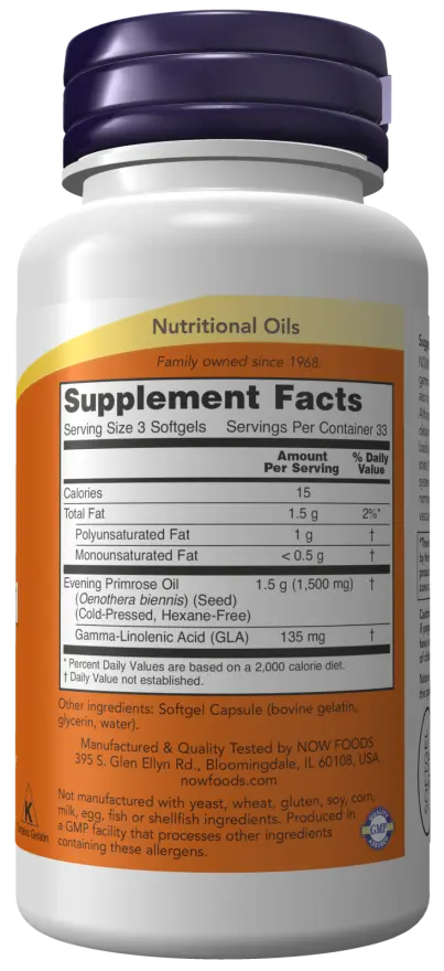 Now Foods - Evening Primrose Oil, 500mg - 100 softgels Now Foods